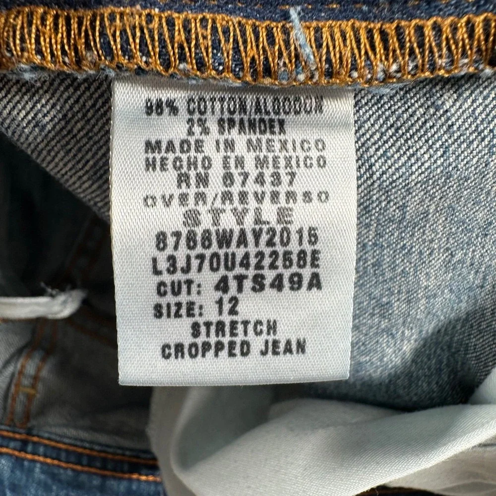 Polo Jeans Co Ralph Lauren Womens‎ 12 Cropped Stretch Jeans Y2K